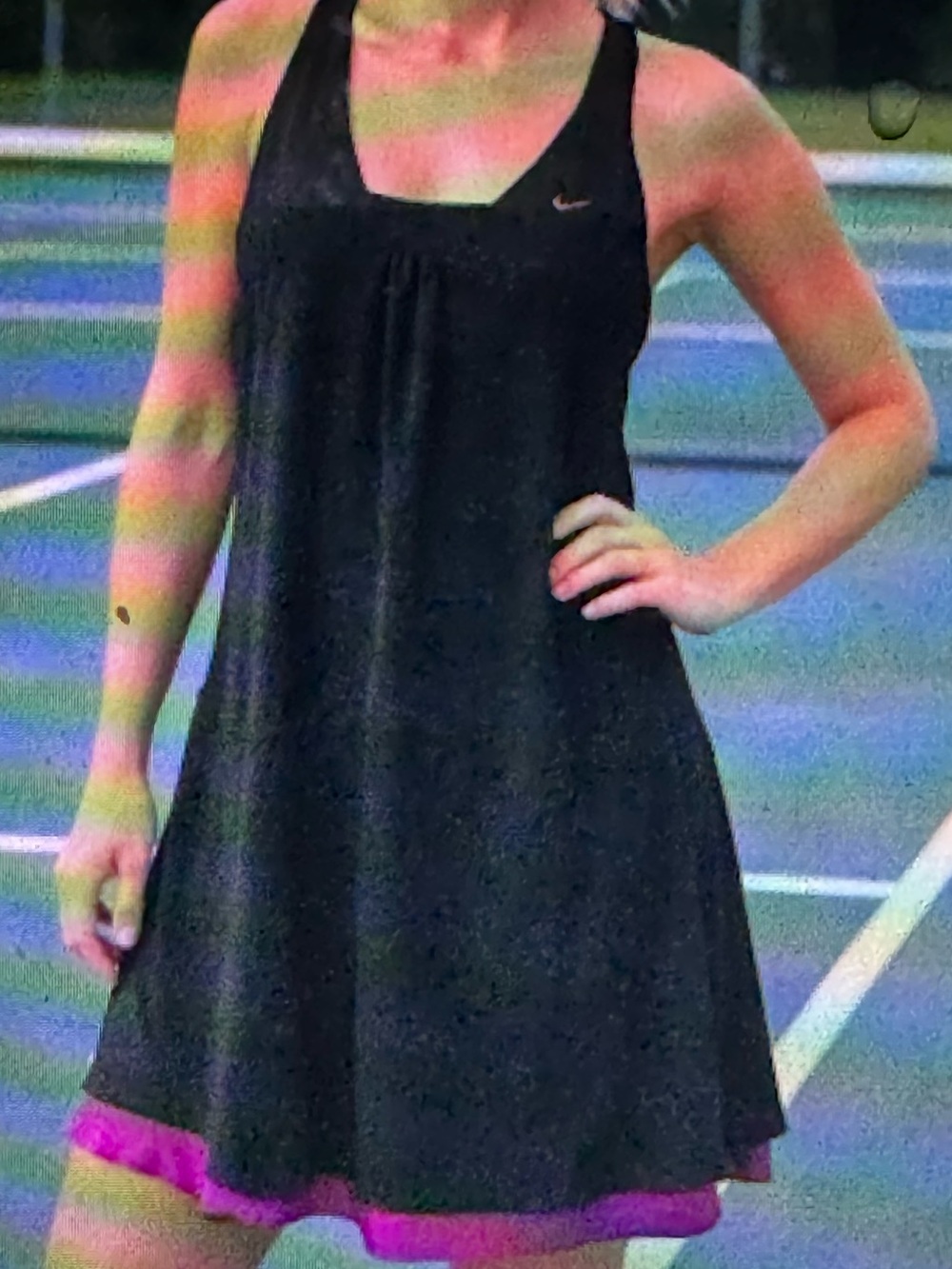 Nike “Serena Williams” black purple tennis dress L